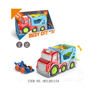 Vente en gros de voitures à inertie en plastique de dessins animés pour enfants, jouets pour garçons, <span class=keywords><strong>grue</strong></span>, véhicules, camions de construction - Product Image 2