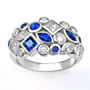 Anillo Geométrico con Piedras Preciosas para Mujer, Elegante Joyería de Moda para Negocios - Product Image 1