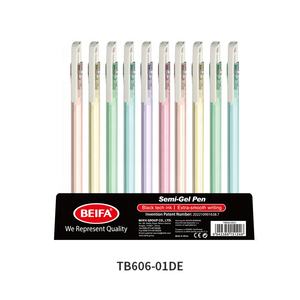 Stylo semi-<span class=keywords><strong>gel</strong></span> BEIFA TB606 0,5 mm à pointe ST, <span class=keywords><strong>action</strong></span> latérale, 3 couleurs d'encre, écriture fluide, séchage rapide, prix d'usine, personnalisable - Product Image 2