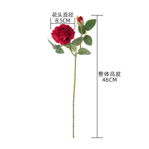 ดอกกุหลาบประดิษฐ์ CallaFloral ก้านเดี่ยว สีแดงสดและสีชมพูอ่อน ทำจากโพลีเอสเตอร์ สำหรับตกแต่งภายใน - Product Image 4