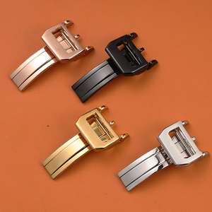 <span class=keywords><strong>Boucle</strong></span> déployante en acier inoxydable de 18mm pour IWC Pilot Mark Portofino Portofino Petit Prince <span class=keywords><strong>Boucle</strong></span> déployante en caoutchouc et <span class=keywords><strong>cuir</strong></span> - Product Image 2