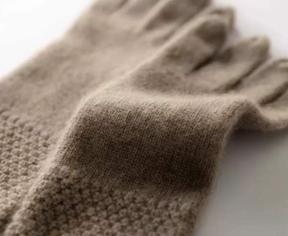 Inner Mongolia Lady Finger Gloves Pure Cashmere Fabric Printed Technics Warm Driving Sports Office Gloves