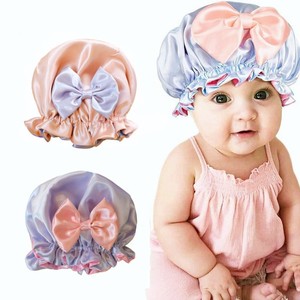 Gorro <span class=keywords><strong>de</strong></span> Dormir Suave <span class=keywords><strong>para</strong></span> Bebés Niñas, Gorro <span class=keywords><strong>de</strong></span> Satén Reversible <span class=keywords><strong>de</strong></span> Doble Capa, Lindo Gorro <span class=keywords><strong>de</strong></span> Dormir <span class=keywords><strong>para</strong></span> Niños con Lazo, Venta al Por Mayor - Product Image 1