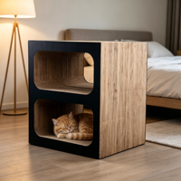 Grattoir pour chat écologique à double couche Petaful |   Salon en carton ondulé durable |   Meubles modernes pour chats |   Carton à double niveau