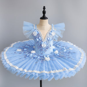 Vestido <span class=keywords><strong>de</strong></span> Ballet para Niñas, Vestido <span class=keywords><strong>de</strong></span> Actuación Femenino, Vestido TUTÚ con Velo, Vestido <span class=keywords><strong>de</strong></span> Hada <span class=keywords><strong>de</strong></span> las Flores para Actuaciones Escénicas - Product Image 3