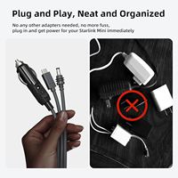 3 en 1, 10FT, 100W, USB C, 12-24V, Cable de alimentación de CC, enchufe para encendedor de coche, Cable tipo C, Cables de alambre impermeables para Starlink Mini