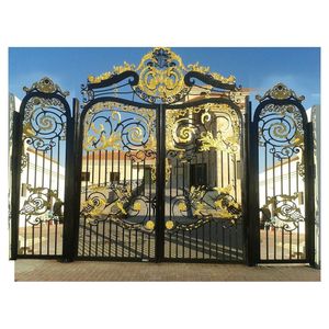 Diseño rústico hecho a mano con giros forjados lo suficientemente resistente para caminos de patio trasero puerta de hierro forjado - Product Image 3