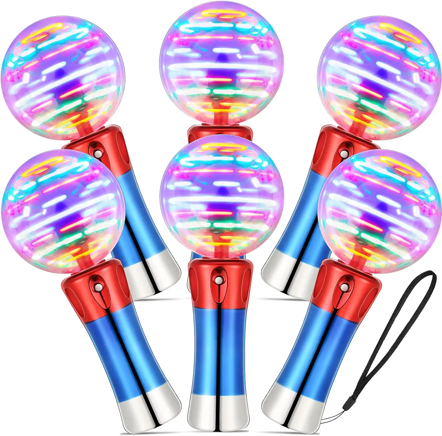 FT vendita calda Spinning Ball Magic Stick Spin Toy Light Up Toys Led lampeggiante Light Up Magic Spinning Colorful Ball