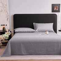 Parure de lit rayée en satin 100 % coton, taille personnalisée, couleurs multiples, ensemble de housse de couette jacquard, drap-housse pour hôtel à poches profondes