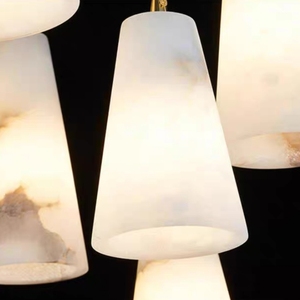 Lámpara colgante de mármol Art Deco español, lámpara de alabastro Natural para sala de estar o dormitorio, candelabro colgante creativo - Product Image 6