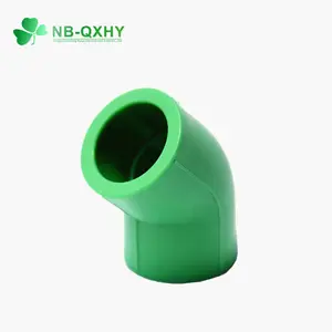 Plastic Custom PPR Hot Cold Water High Quality Tube de PVC PPR Pipe Fitting 45 Degree Elbow Tee for Pluming Materials