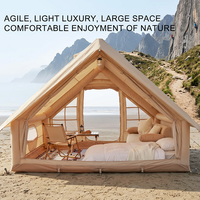 Tente de camping gonflable de luxe professionnelle à double couche, portable, 4*3m, pour l'extérieur, avec une chambre et un salon