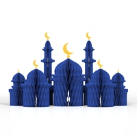 Ensemble de décorations pour l'Aïd Ramadan, ornements islamiques, lanternes en papier 3D biodégradables, magnétiques, légères, écologiques pour la maison