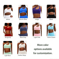 Ropa de mujer personalizada: Sujetador deportivo de un solo hombro, Sujetador de yoga con espalda abierta, Top sin mangas con cuello halter, Chaleco de gimnasio, Top deportivo, Top corto de yoga