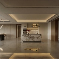 Conception de maison moderne à concept ouvert sur mesure pour les zones de séjour, salle à manger et cuisine avec flux harmonieux, applications hôtelières et villières