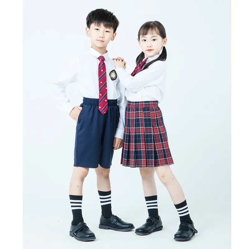 Wholesale New Arrival Cheap Black And White Blouse Skirt Trousers School Uniform for girls and boys