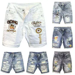 Wholesale Summer Vintage Men's Denim Shorts Regular Fit Gray Casual Style Jean Cargo Short with Pocket