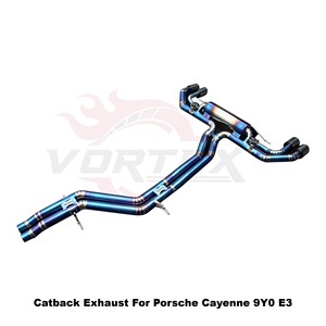 Vortex Exotic Gradient Titanium Muffler Assembly Featuring Vacuum Valve Fits Porsche Cayenne 9Y0 E3 Tuning - Product Image 4