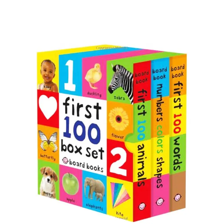 hot sales custom inventory Early Learning Cardboard number color shapes color children book printing