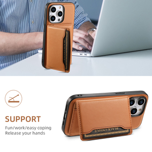 Denior Durable Retro Calfskin Texture Folding Bumper Vintage PU Cowhide Magnetic Case for <strong>iPhone</strong> 17 16 15 14 13 12 Series - Product Image 2