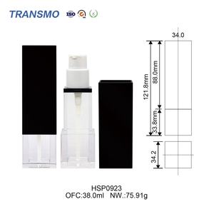 Flacon de lotion cosmétique vide personnalisé de 30 ml, flacon de lotion en plastique carré pressé, flacon de pompe à lotion, flacon pulvérisateur, tube, étiquette privée - Product Image 2