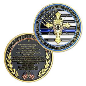 Tùy Chỉnh Cổ Vàng Màu Anh Hùng Lính Cứu Hỏa Biểu Tượng Thách Thức Đồng Xu Với Người Giữ Da Và Keychain Tập Tin Đính Kèm - Product Image 4