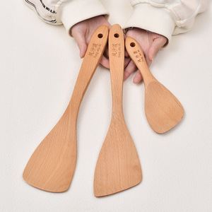 Beechwood Spatula Set 3 <b>Pc</b> Wooden Cooking Spoon For Non <b>Stick</b> Pan Kitchen Utensil - Product Image 3