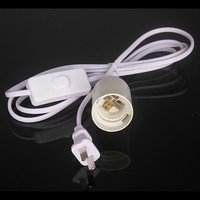 Portalámparas Estándar Europeo Americano E27 con Enchufe, Interruptor y Cable de Alimentación para Lámparas Colgantes y de Mesa