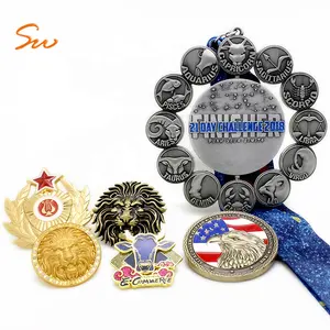 Benutzer definierte 3D Metal Spin Medal 12 Const ellations Souvenir Award Medaille