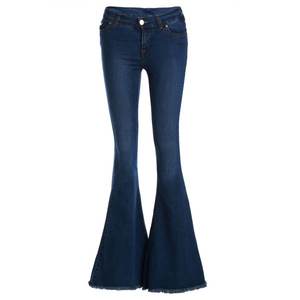 Jean personnalisé avec étiquette en cuir pour <span class=keywords><strong>femme</strong></span>, pantalon décontracté, Denim, coton, OEM, Spandex, Style technique, tissu mouche, fermeture éclair à la taille - Product Image 1