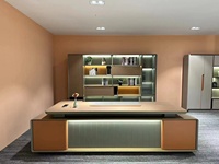 Bureau de direction moderne extensible en bois massif de qualité supérieure pour bureau à domicile, dimensions et options de finition personnalisables