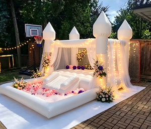 <span class=keywords><strong>Château</strong></span> Gonflable Géant Blanc avec Piscine à Balles pour Mariage et Fête d'Enfants - Product Image 1