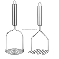 Aardappelstamper, Aardappelpuree-stamper, Roestvrijstalen Stamper Keukenhulp voor Avocado, Bonen, Fruit, Groenten, Eten