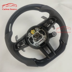 Interior LED de fibra de carbono genuino personalizado nuevo para Porsche Macan Panamera <span class=keywords><strong>Cayenne</strong></span> 718 911 volante de cuero TY de alta calidad - Product Image 2