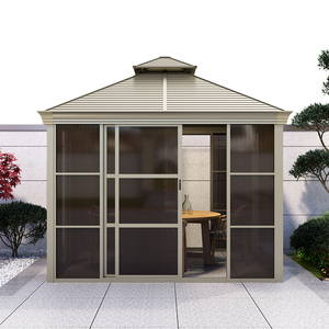 Serre autoportante moderne 10x10 à toit incliné 4 saisons avec portes coulissantes, structure en aluminium et <span class=keywords><strong>abri</strong></span> anti-pluie - Product Image 3