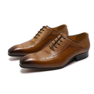 Chaussures Oxford formelles en cuir véritable italien pour hommes, à lacets, personnalisées - Product Image 1