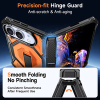 Étui pour iPhone Duo Fold, style Mecha, résistant aux rayures, antidérapant, double support, absorption des chocs, verres renforcés aux quatre coins