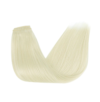Extensions de cheveux Halo faciles à poser pour débutants, blondes, 100% cheveux humains européens, peuvent être installées sans colle
