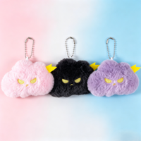 Pendentif en peluche Nuage d'humeur Nuage de foudre, Breloque mignonne pour sac, Porte-clés créatif, Ornement à suspendre pour sac à dos, Poupée en peluche Nuage sombre