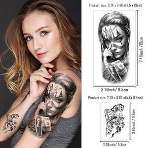 36 Hojas de Tatuajes Temporales, Pegatinas <span class=keywords><strong>para</strong></span> Cuerpo, Brazos, Pecho y Hombros <span class=keywords><strong>para</strong></span> Hombres o Mujeres con 24 Hojas de Pequeños Tatuajes Negros - Product Image 4