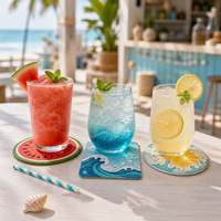 Sous-verres en carton personnalisés ultra-absorbants pour café, thé, boissons, impression numérique, impression UV, pelliculage, logo
