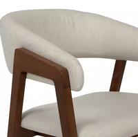 Fauteuil de salle à manger en noyer massif pour la maison ou l'hôtel Design moderne stable avec tissu en bois rembourré pour intérieurs modernes
