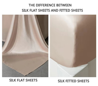 Collection haut de gamme 19mm 22mm 25mm Drap-housse en soie Drap plat en soie Drap de lit en soie ultra doux Parures de lit en pure soie de mûrier