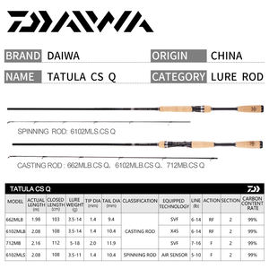 DAIWA — <span class=keywords><strong>canne</strong></span> à pêche <span class=keywords><strong>Spinning</strong></span> et Baitcasting en carbone 2021 <span class=keywords><strong>TATULA</strong></span> C S.Q de 1.98 à 2.16m X45 SVF, avec anneau de guidage FUJI, à poignée en liège, leurre - Product Image 6