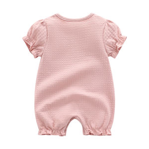 Ropa de Bebé 100% Algodón Verano 2022, Diademas con Lazo Gratis, Ropa Infantil de Color Sólido, Estilo Coreano, Mamelucos para Bebés Niñas - Product Image 3