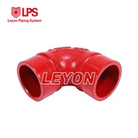 Système de protection incendie FM UL, Tuyaux de lutte contre l'incendie, Raccord de tuyau rainuré pour la lutte contre l'incendie, Raccord de tuyau en fonte ductile, Coude à 90 degrés