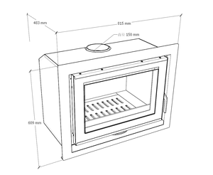 Poêle à bois encastré avec grande fenêtre de visualisation pour intérieur - Product Image 6