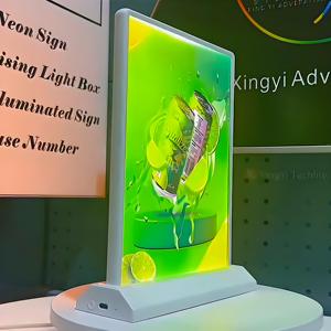<strong>Rechargeable</strong> Wireless LED <strong>Light</strong> Box For Outdoor Mobile Advertising Easy Install Desk Menu Holder Customizable A4 Stand - Product Image 1