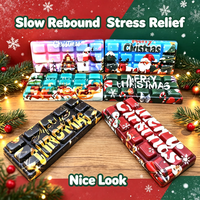 Jouet anti-stress en chocolat de Noël, jouet à presser en PU à remontée lente, jouet de décompression de Noël pour cadeau de vacances