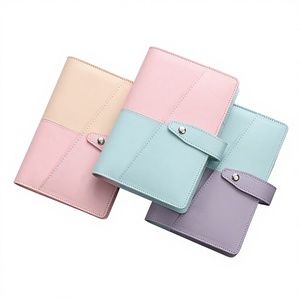 Carnet en cuir PU avec reliure à 6 <span class=keywords><strong>anneaux</strong></span> et fermeture éclair, personnalisable, format A6, pour planificateur budgétaire, journal, portefeuille et agenda - Product Image 1